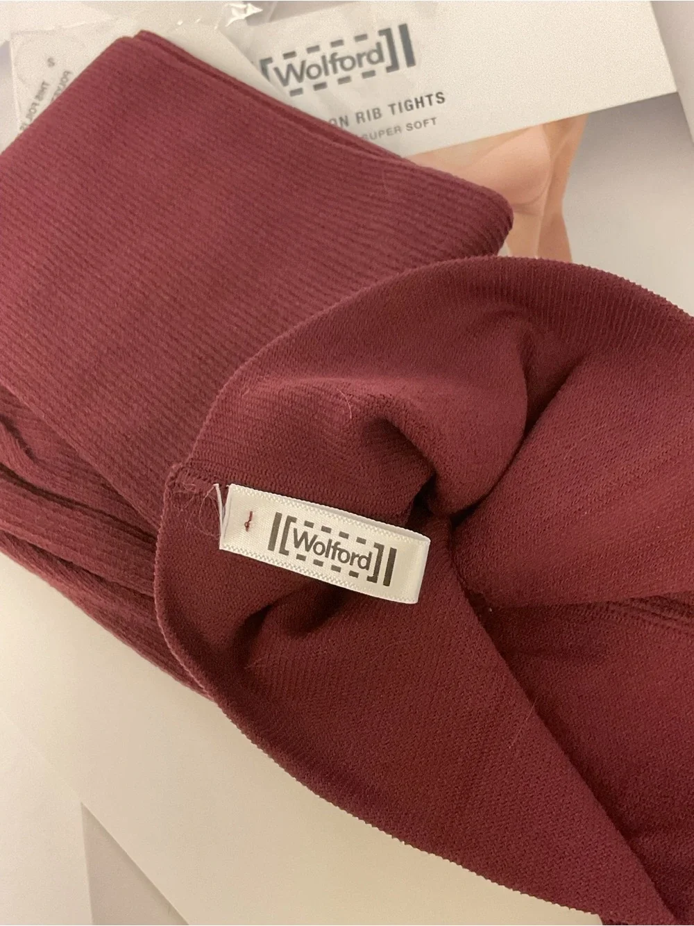 WOLFORD 15034 MARY COTTON RIB TIGHTS IN PORT ROYALE SMALL NWT